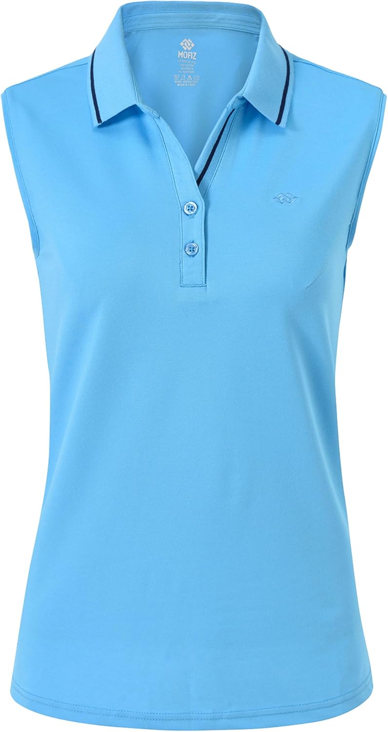 Atmungsaktives Damen Golf Poloshirt – ärmelloses Sporttop für Yoga