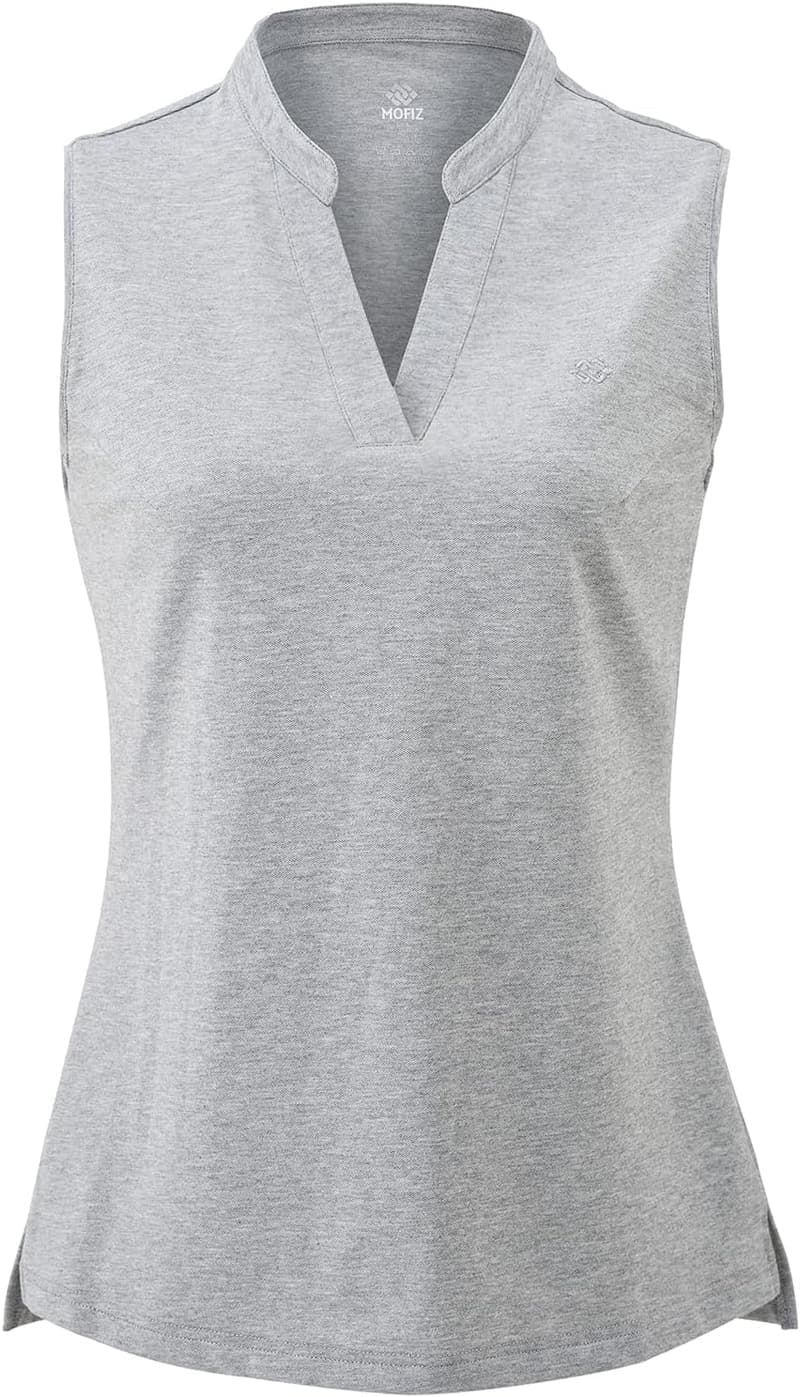 Atmungsaktives Damen Golf Polo-Shirt mit V-Ausschnitt, floral, grau