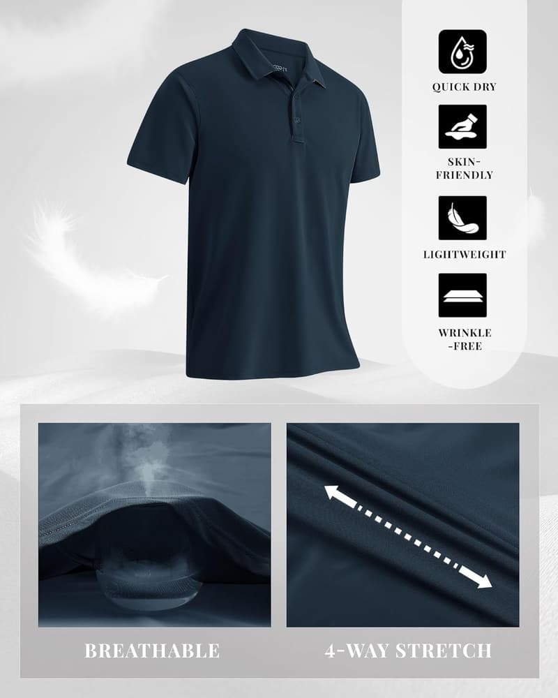 Sonnenschutz Poloshirt für Herren, schnelltrocknend, UPF50+
