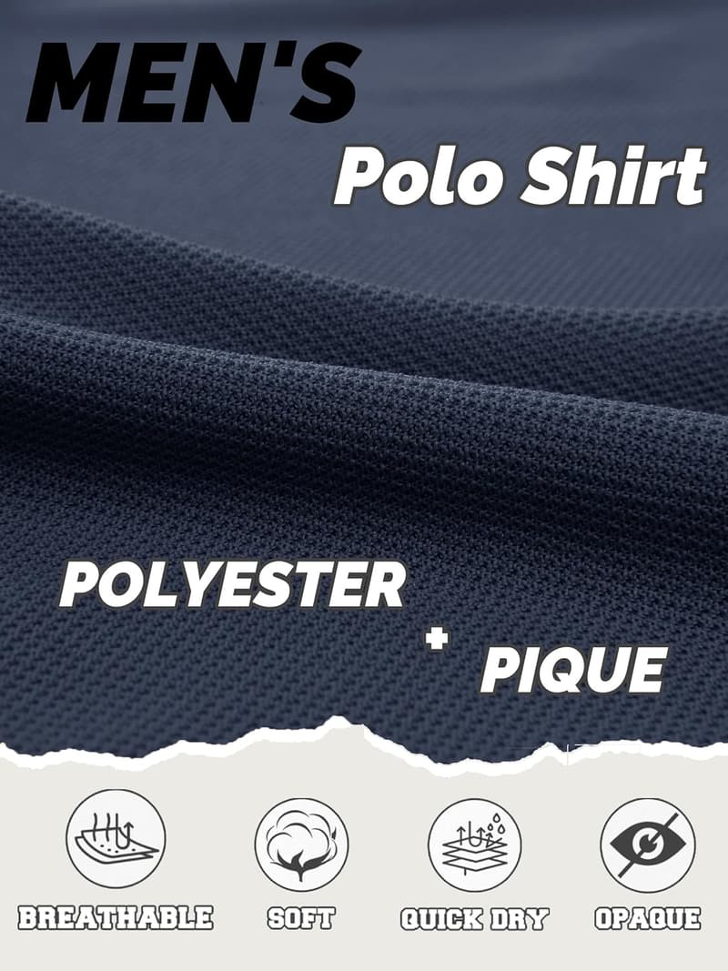Herren Polo Shirt kurzarm, schnelltrocknend für Sport und Outdoor