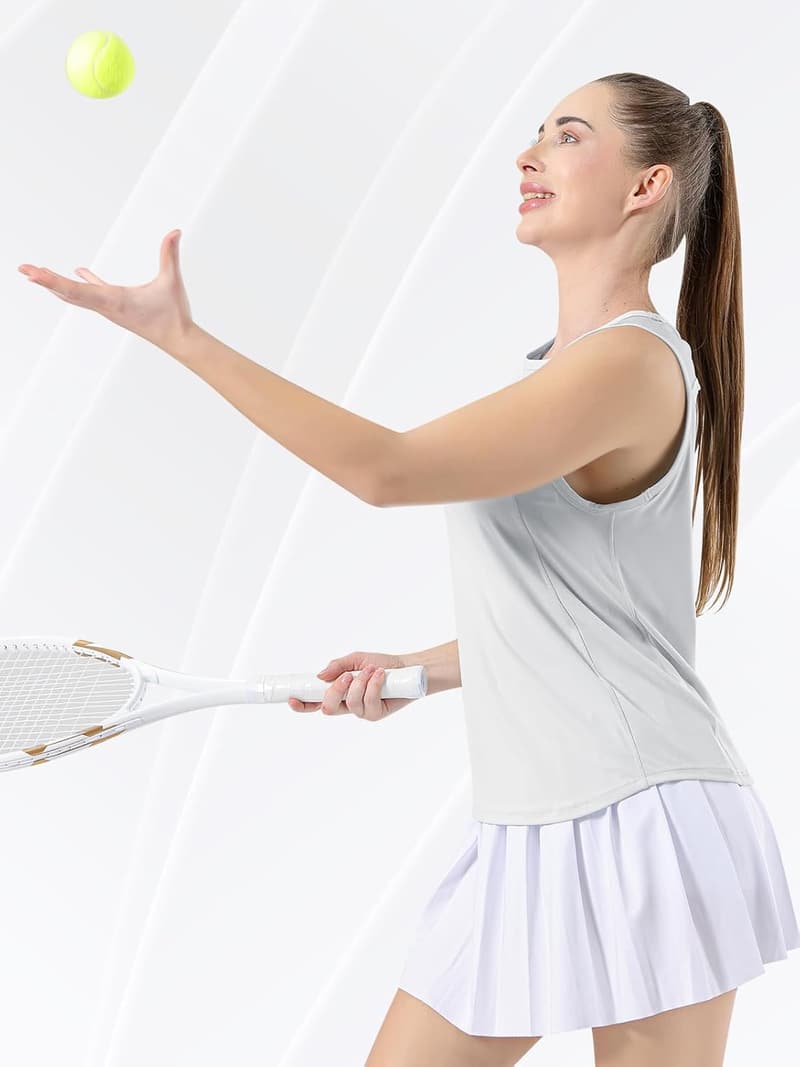 Sporttop für Damen – Netz-Shirt zum Laufen, Yoga & Tennis, schnelltrocknend, ärmellos, offener Rücken