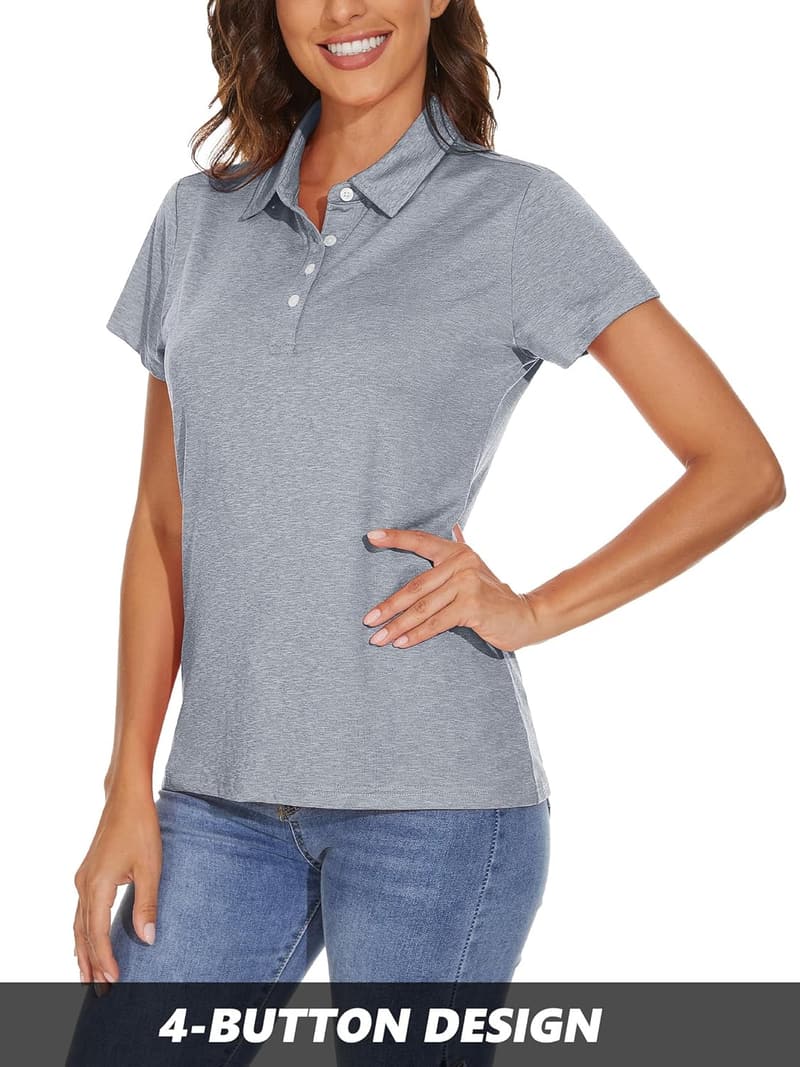 Atmungsaktives Kurzarm Poloshirt für Damen – Schnelltrocknend, ideal für Sport und Freizeit