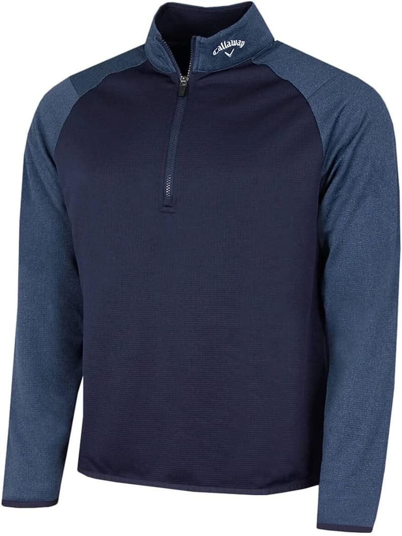 Callaway Golf Midlayer Sweater für Herren - 1/4 Zip, Waffelstoff, zweifarbig