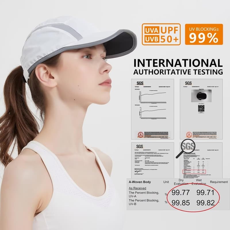 Faltbare Sportmütze mit UPF50+ und atmungsaktivem Design