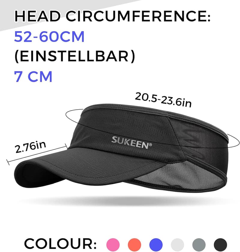 Schnelltrocknende Sportmütze mit UV-Schutz UPF 50+ für Damen und Herren