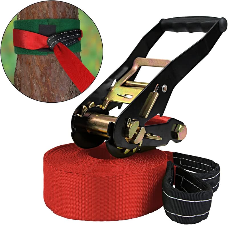 ALPIDEX Ninja Line Slackline Set 15 m für Jugendliche und Erwachsene