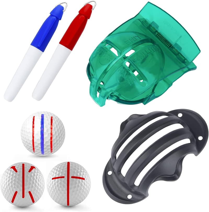Golfball-Liner-Set mit Markierstiften – 2/4 Stück für präzise Ausrichtung