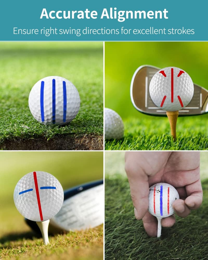 Golfball-Liner-Set mit Markierstiften – 2/4 Stück für präzise Ausrichtung