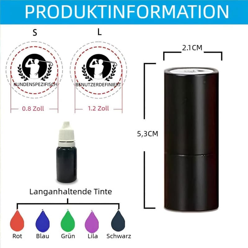 Personalisierte Golfball-Stempel mit Tinte für Golfer - Wiederverwendbar