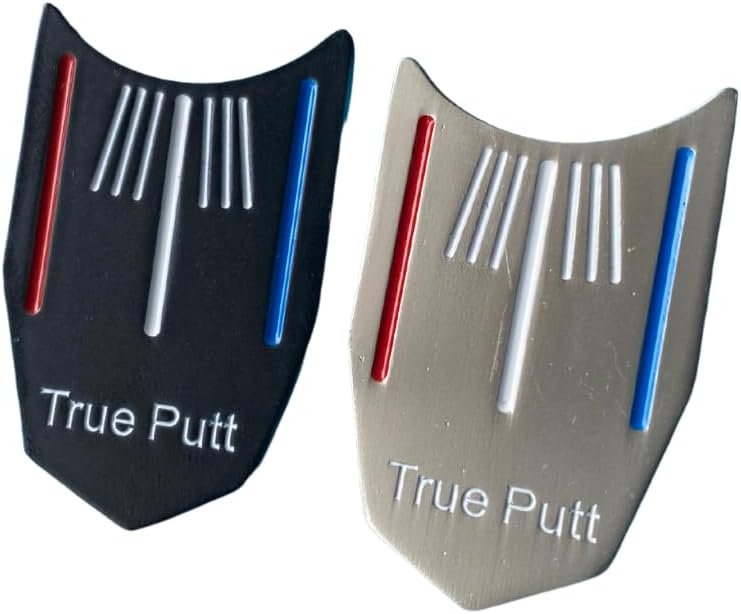 True Putt Golfballmarker mit Ausrichtungslinien, 2er-Pack