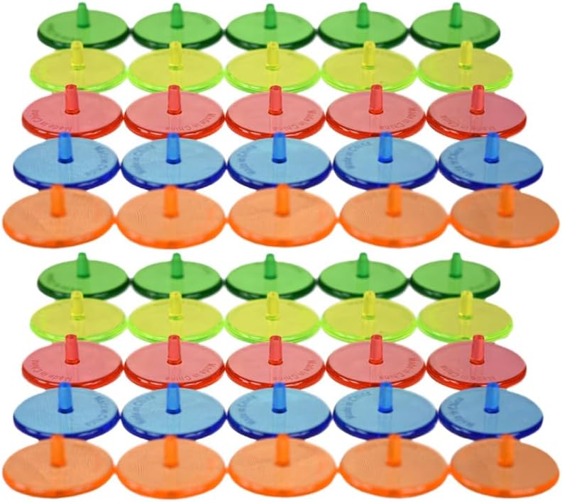 50 Stück Golfballmarker - Runde, transparente Kunststoffmarker für Golf und Baseball