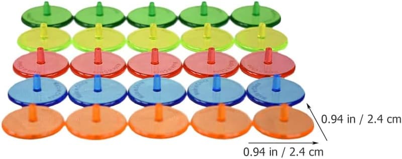 50 Stück Golfballmarker - Runde, transparente Kunststoffmarker für Golf und Baseball