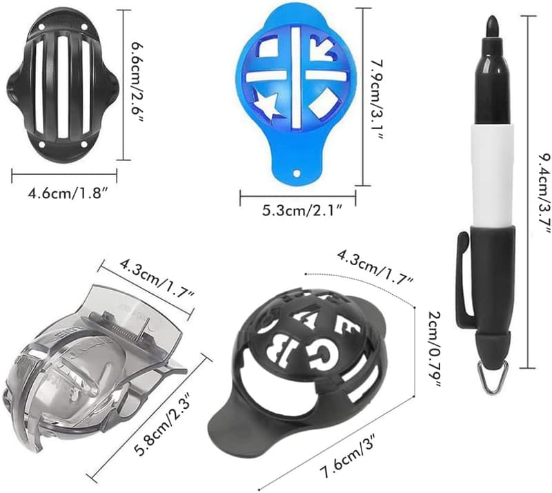 Golfball-Marker Set mit 12 Teilen – Ausrichtungs- und Linienvorlage