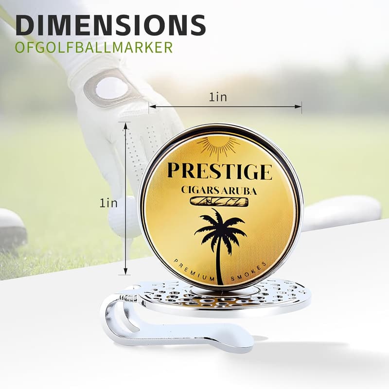 Personalisierter Golfball-Marker mit Hutclip – Magnetisch, 2,5 cm