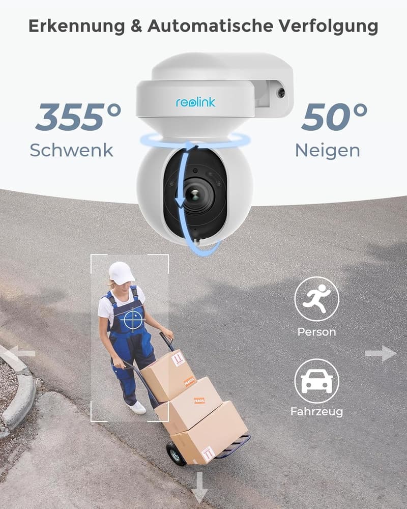 Reolink 5MP PTZ WLAN Außenkamera mit 3x Zoom und Nachtsicht