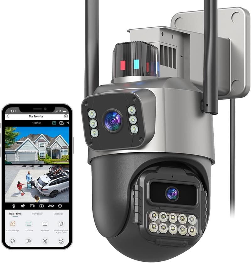 6MP Außenkamera mit Dual-Objektiv und automatischer Nachverfolgung