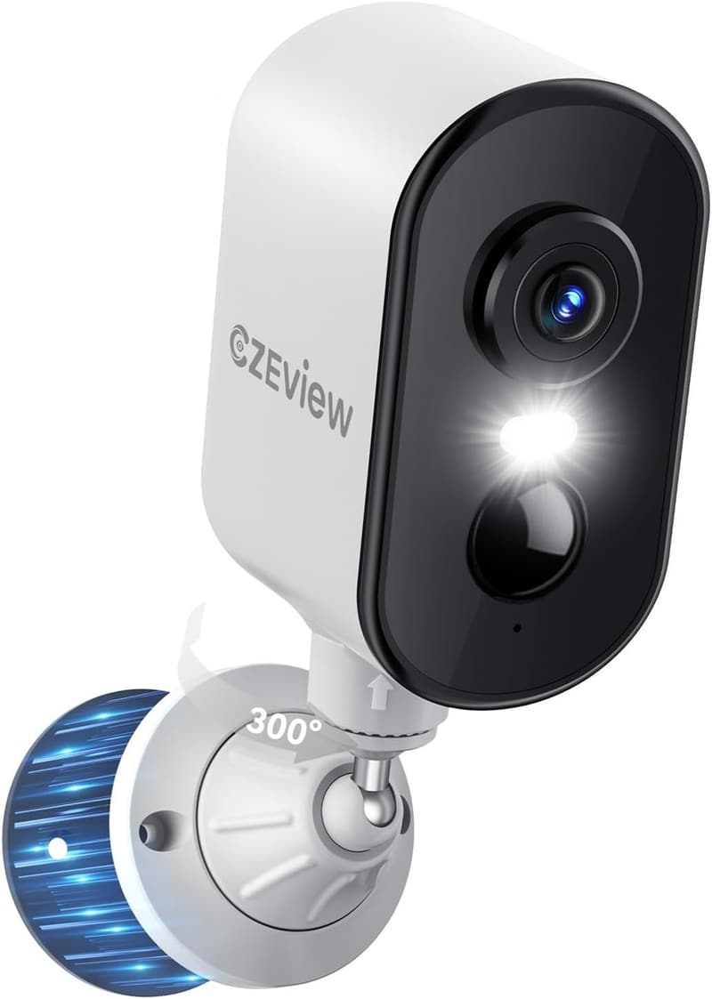 CZEview 2K WLAN Überwachungskamera mit Akku, 300° PTZ, IP65