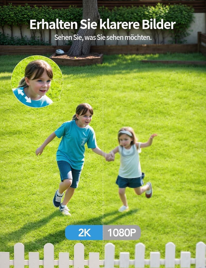 WLAN Außenüberwachungskamera mit 2-Wege-Audio und Nachtsicht