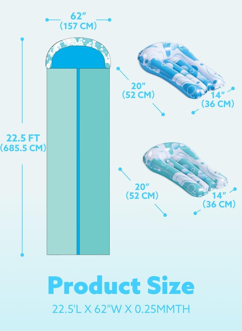 Wasserrutsche mit Sprinkler für Kinder – 22,5ft Garten-Sommer-Spaß
