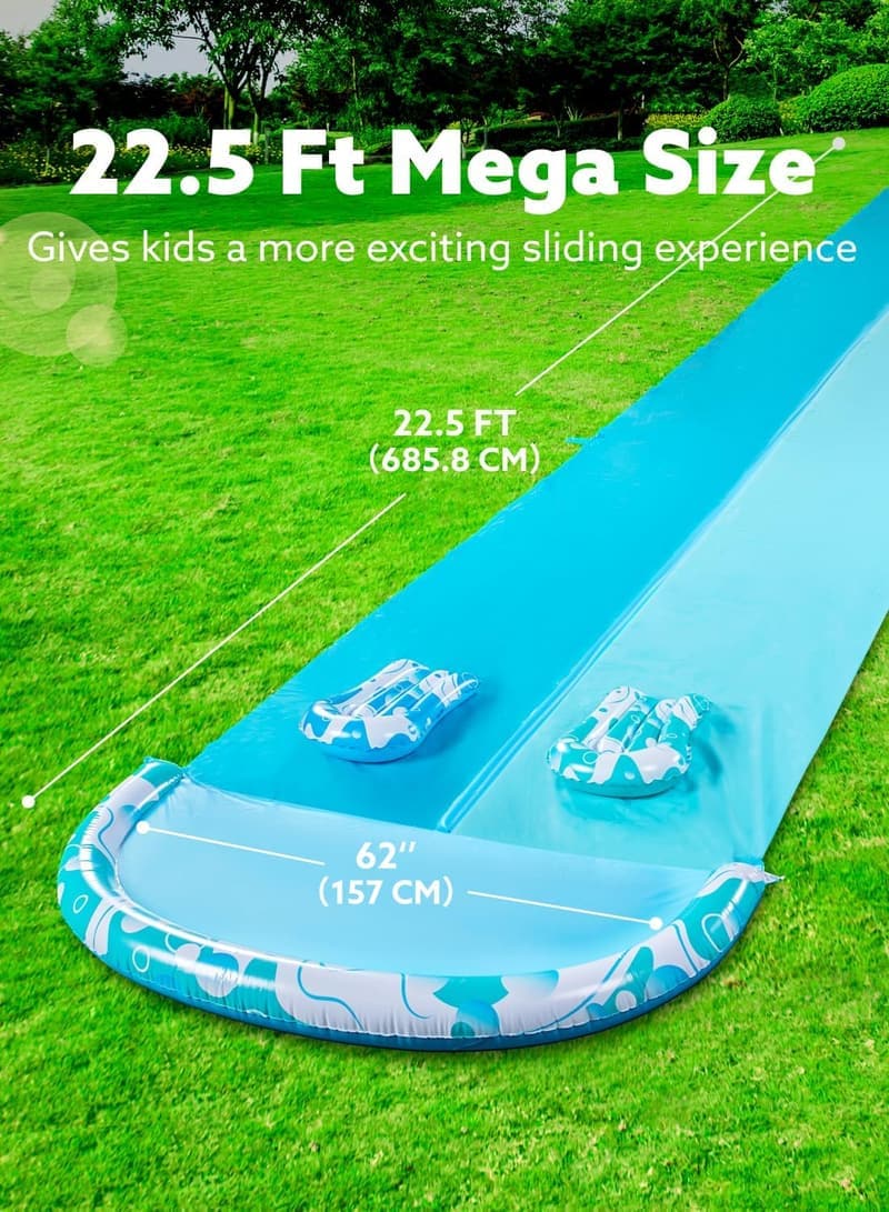Wasserrutsche mit Sprinkler für Kinder – 22,5ft Garten-Sommer-Spaß