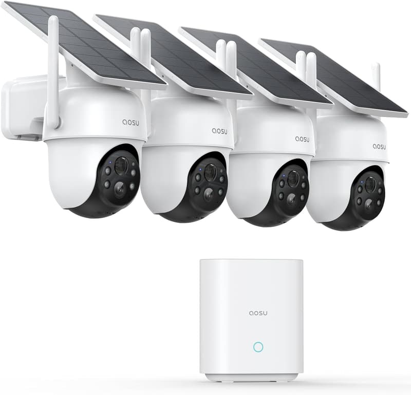 AOSU 2K Solar-Außenkamera mit 360° Panorama und Auto-Tracking