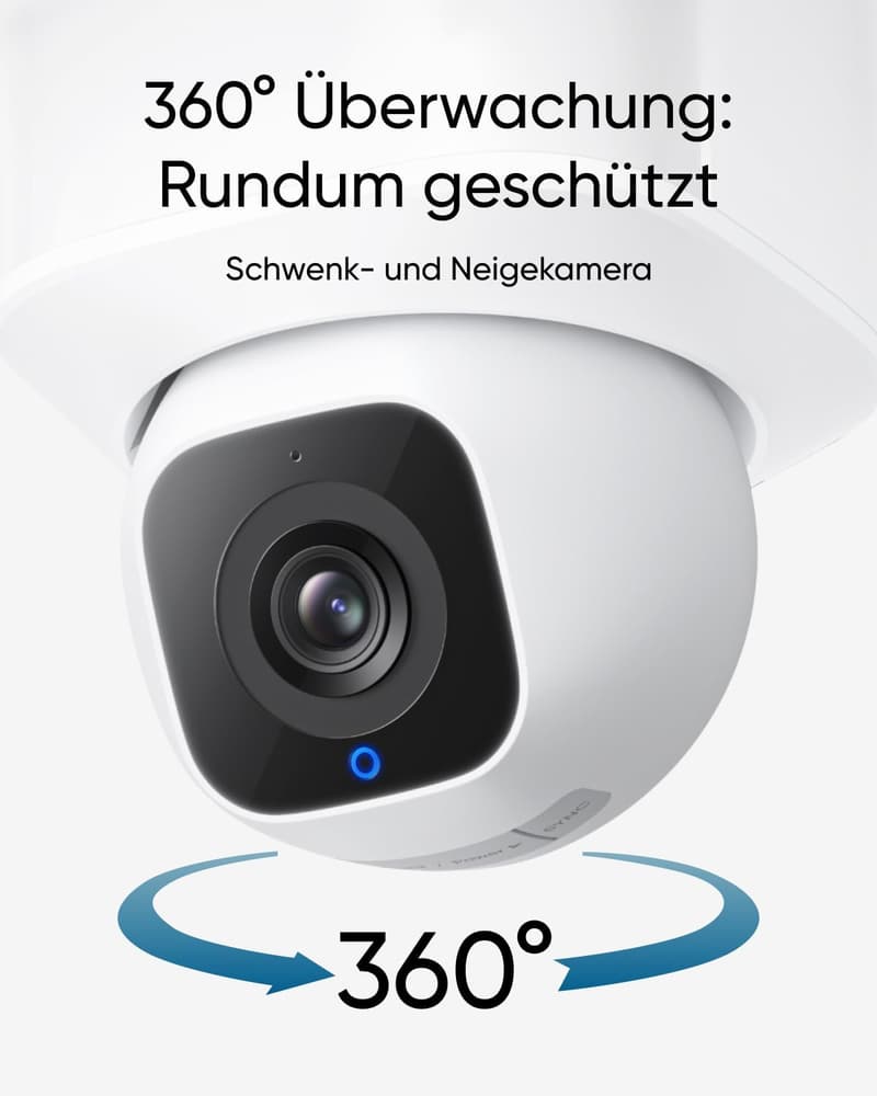 eufy 2K Außen-Sicherheitskamera E30 mit KI-Tracking, 24/7 Aufzeichnung