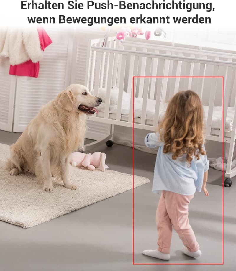 WLAN IP Kamera 1080P mit Zwei-Wege-Audio und Bewegungsverfolgung für Haustiere