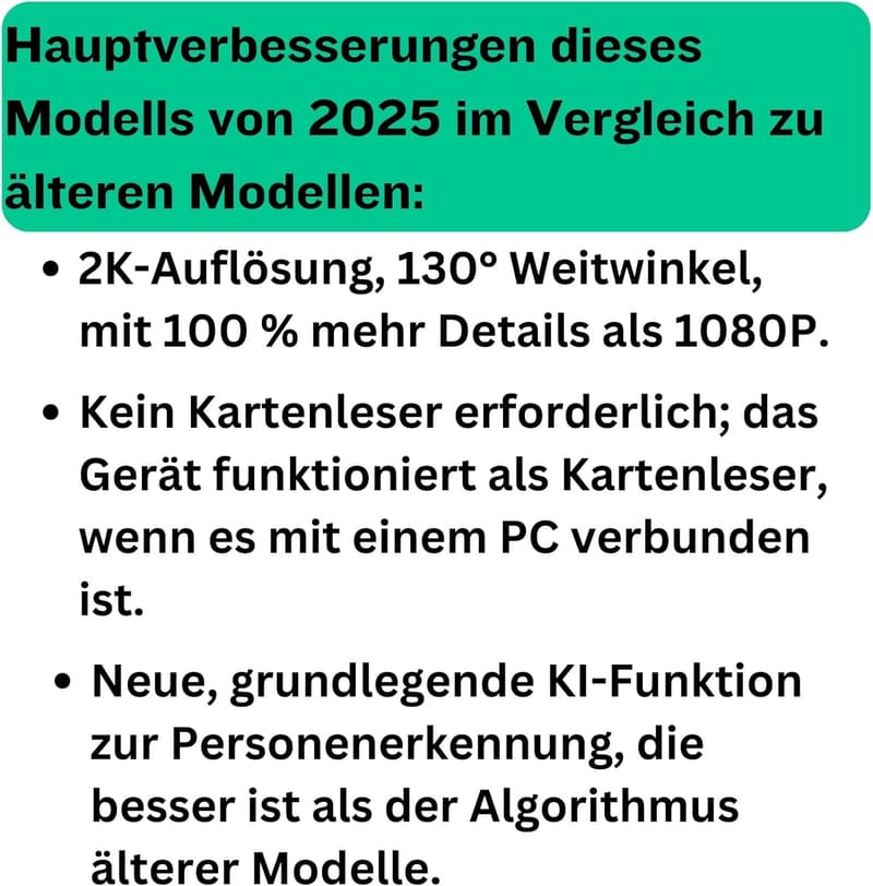 HiKam Ultra HD 2K Innenkamera mit 130° Weitwinkel und Bewegungsmelder
