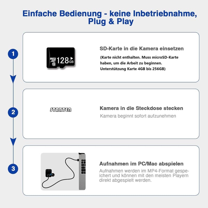HiKam Ultra HD 2K Innenkamera mit 130° Weitwinkel und Bewegungsmelder