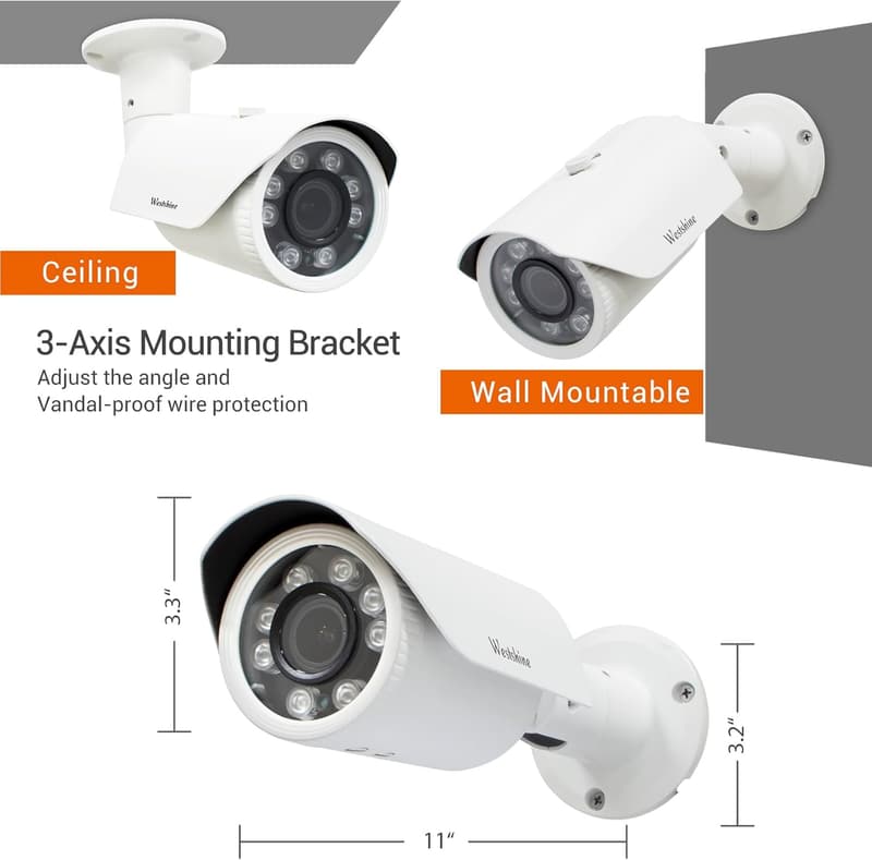 5MP Varifokal Bullet-Kamera mit IR-Nachtsicht für Innen/Außen