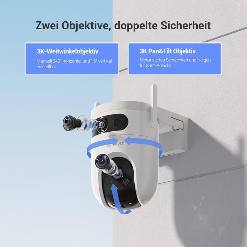 EZVIZ H9c 5MP WLAN Außenkamera mit KI-Tracking und Farbnachtsicht