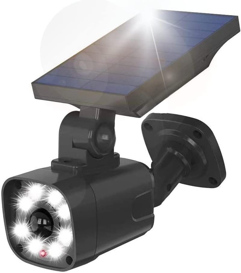 Dummy Kamera mit Solar Panel und LED Strahler für den Außenbereich