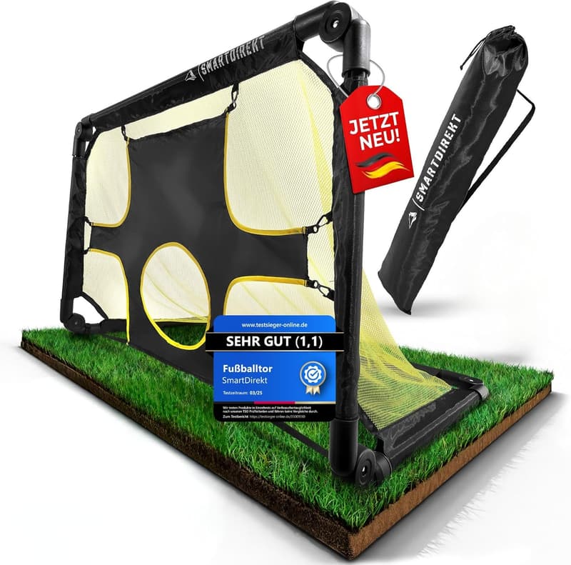 2-in-1 Garten Fußballtor für Kinder - Schnellaufbau mit Tasche