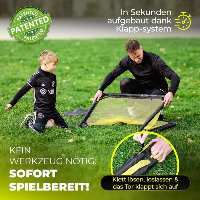 2-in-1 Garten Fußballtor für Kinder - Schnellaufbau mit Tasche