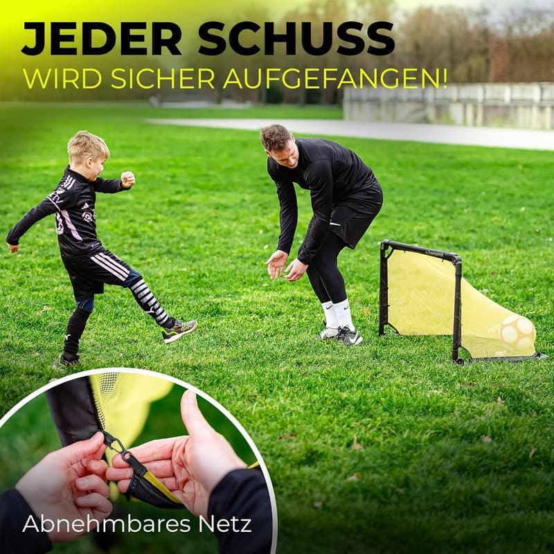 2-in-1 Garten Fußballtor für Kinder - Schnellaufbau mit Tasche