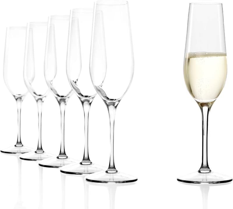Sektgläser Set aus Kristallglas – 6 elegante 195 ml Kelche, spülmaschinenfest
