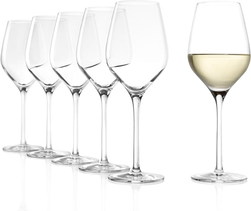 Exquisit Royal Weißweingläser im 6er-Set – 350 ml, Kristallglas, spülmaschinenfest
