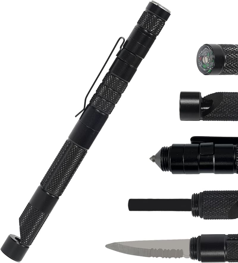 Taktischer Selbstverteidigungsstift mit Glasbrecher und Kompass für Outdoor-Camping