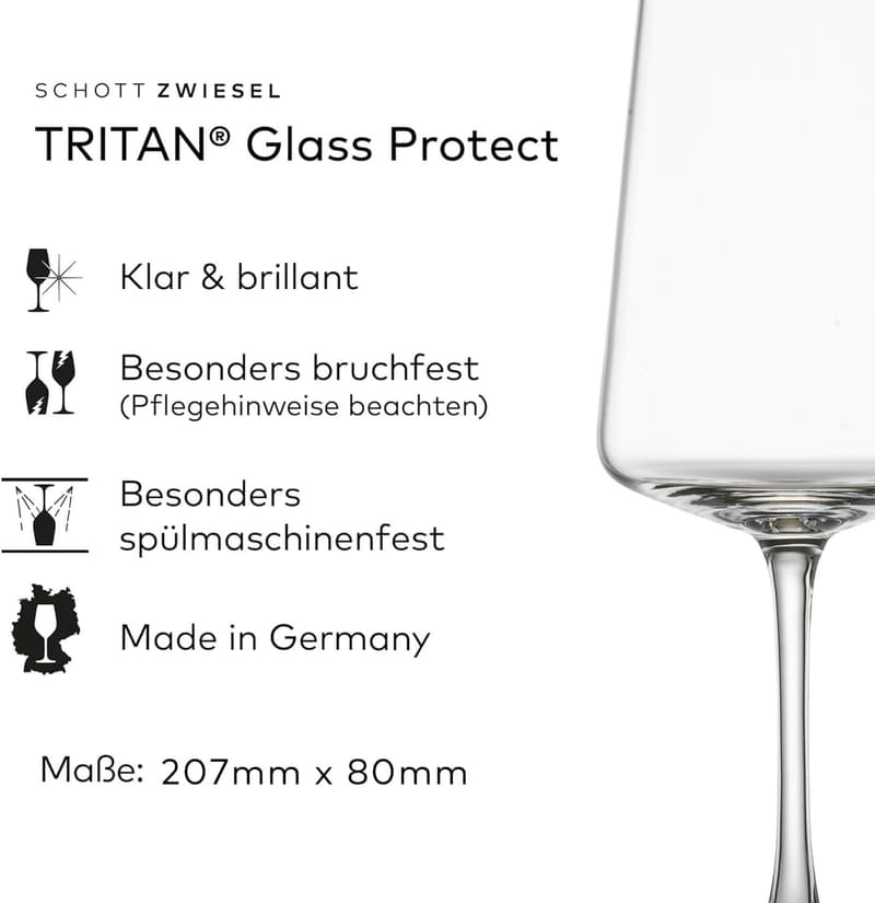 Moderne Weissweingläser aus Tritan-Kristall, 4er-Set, Made in Germany