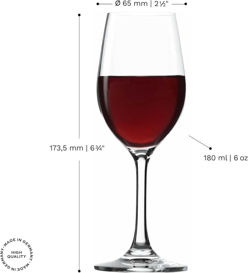 Elegantes 6er-Set Kristall-Weingläser für süße Weine, spülmaschinenfest