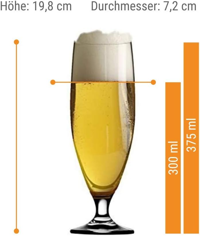 Imperial Biergläser Set aus Kristallglas - 6er Set, 0,4 Liter, spülmaschinengeeignet