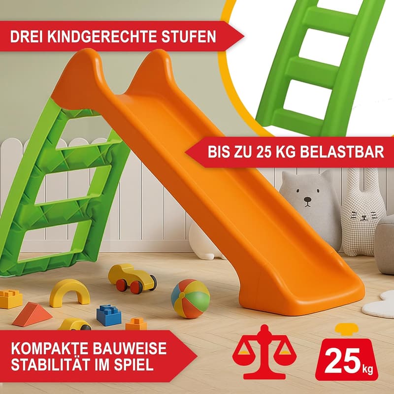 Kleinkind Rutsche mit Wasseranschluss – 120 cm für drinnen & draußen