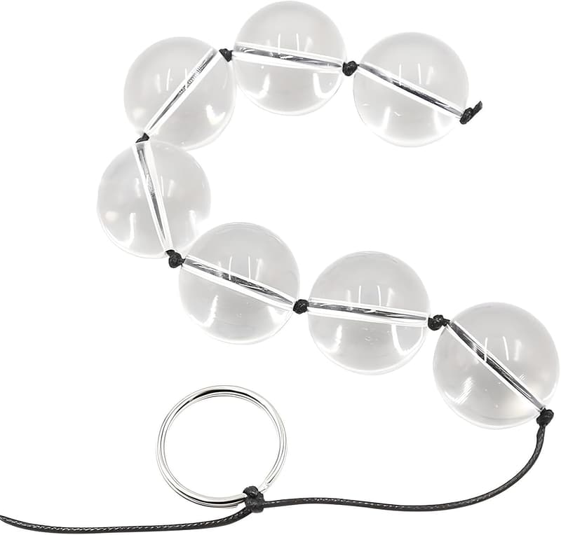 Anal Kette mit 7 Glas-Kugeln für schrittweise sexuelle Stimulation