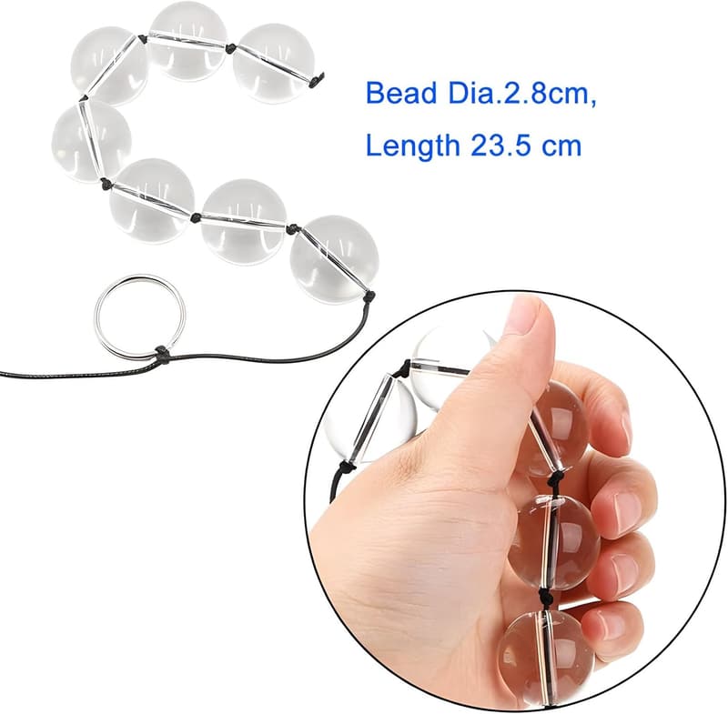 Anal Kette mit 7 Glas-Kugeln für schrittweise sexuelle Stimulation