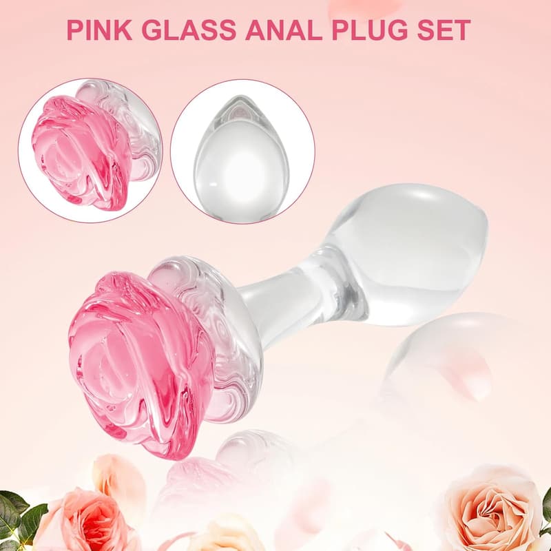 Kristallglas Analplug-Set für Paare – Prostata-Massage, 3-teilig