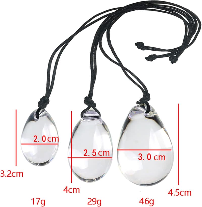 Eiförmiger Glas Analplug mit Seil - Prostata Massager für Paare
