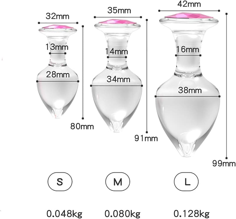Glas Analplug mit Kristall – Analsexspielzeug für Paare