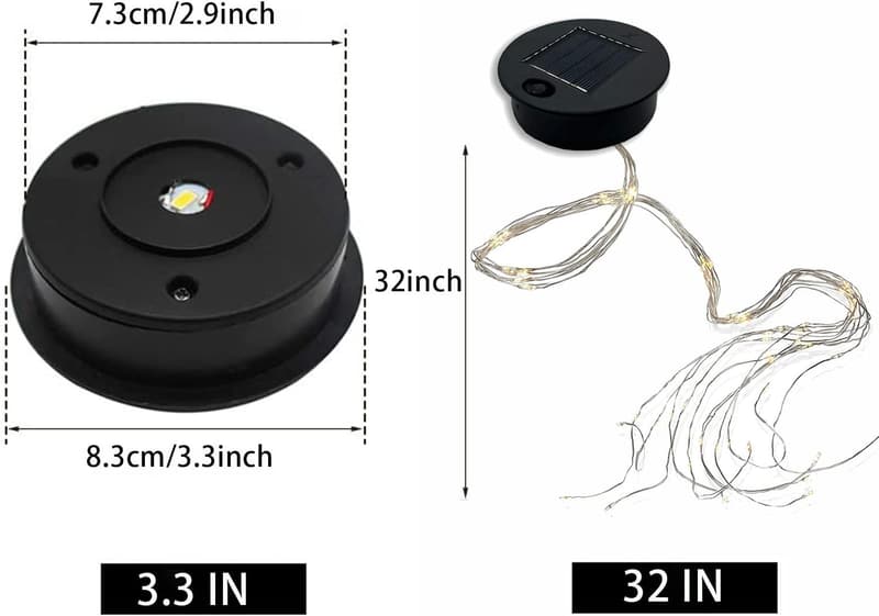 Solarleuchten Ersatztop für Gießkanne – 2 Stück, warmweiß/kaltweiß