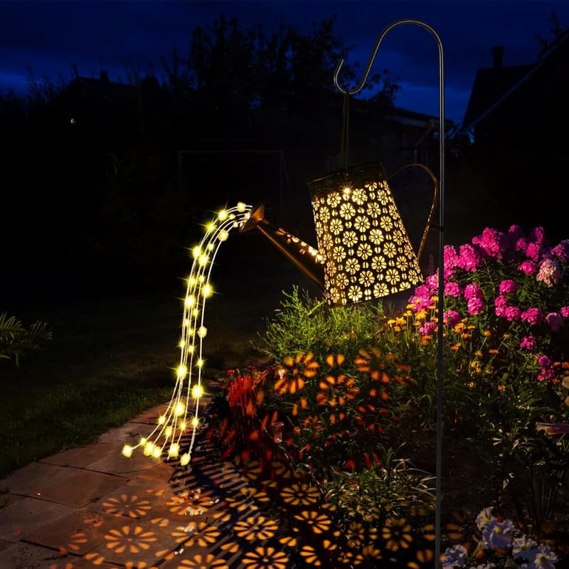 Solar-Gießkanne mit LED-Lichtern für moderne Gartendeko