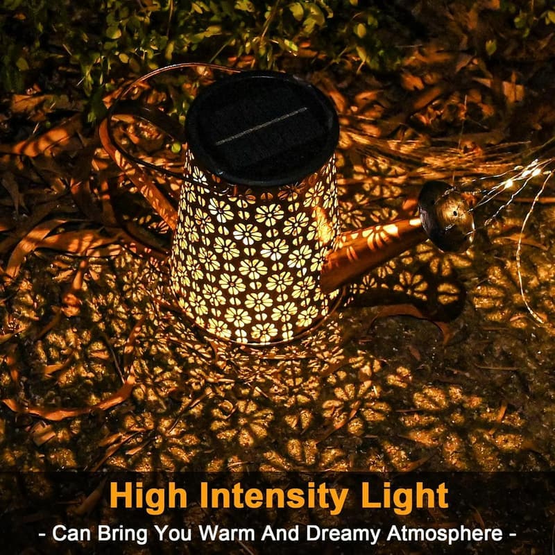 Solar-Gießkanne mit LED-Lichtern für moderne Gartendeko